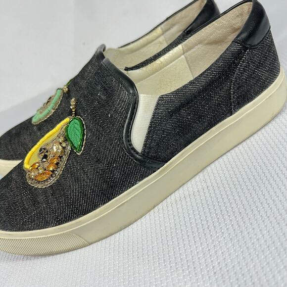 SAM EDELMAN Evelina Pear Apple Jeweled Embroidered Sneaker Women 9 - Picture 7 of 14